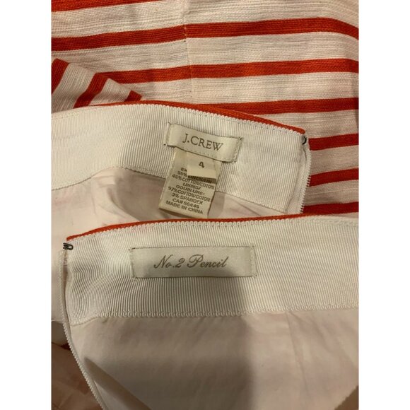 J. Crew Red & White Striped "The No. 2 Pencil Skirt", Size 4 - Picture 6 of 6